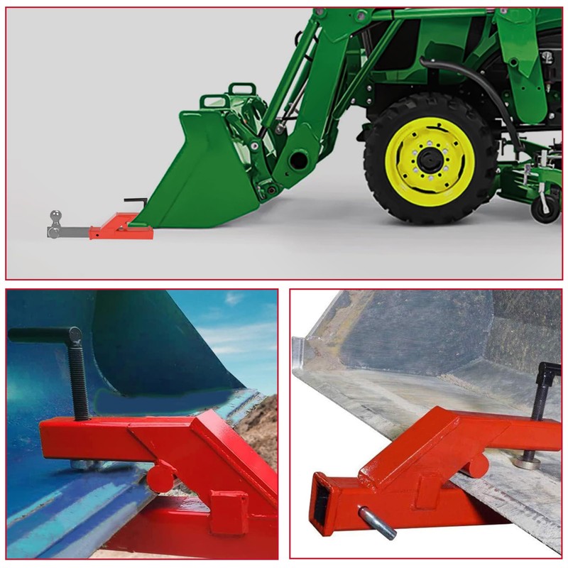 HECASA Clamp On Trailer Hitch 2" Ball Tractor Mount Receiver