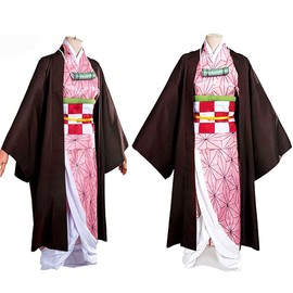 Tkieio Kochou Cosplay Costume Kochou Outfit Cosplay Kimono Outfit Uniform Costume Role Play Full Set(Pink,L)