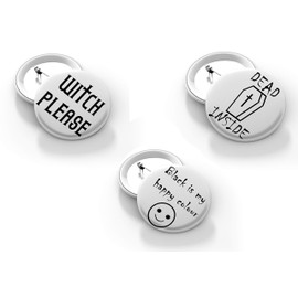 Millhouse Prints Emo Badge Pack - Black Is My Happy Colour, Dead Inside & Witch Craft - Emo/Punk/Goth - 38mm Badge Pack Of 3