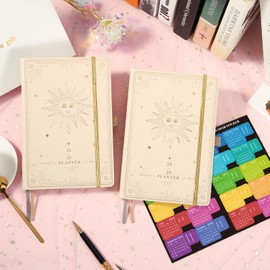 2024-2025 Planner - Academic Weekly Monthly Planner 2024-2025, July 2024 - June 2025, 5.75" x 8.25", Faux Leather Planner 2024-2025, Back Pocket with 40 Notes Pages - Seashell Gold