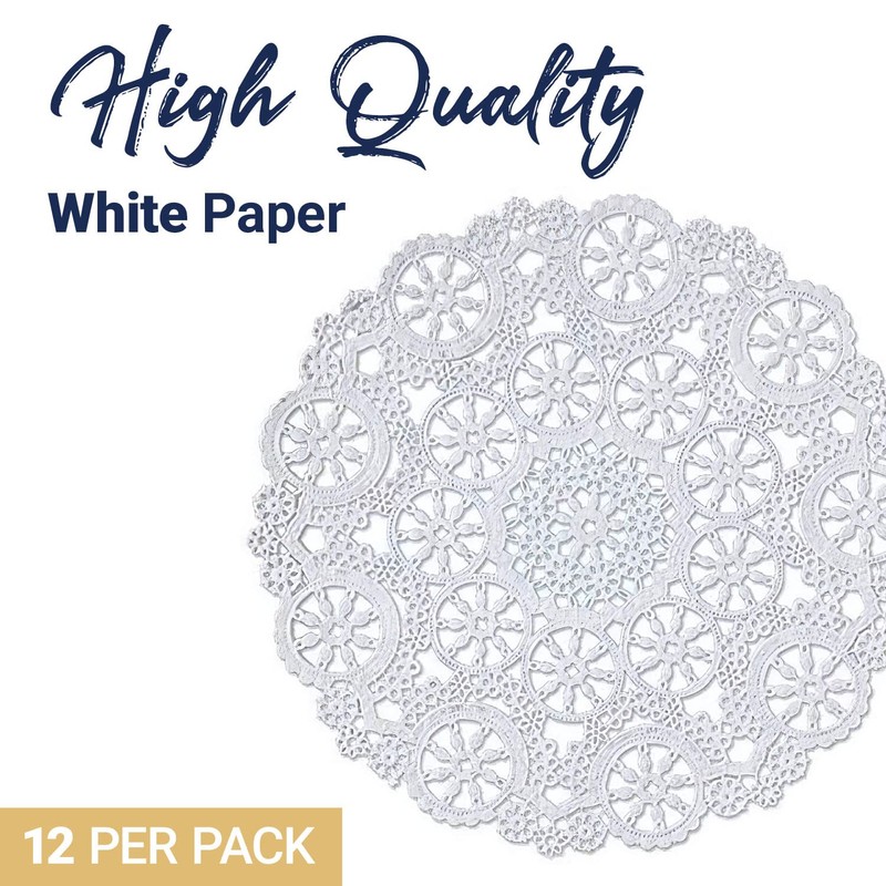 Royal Consumer Medallion Lace Round Paper Doilies, 10-Inch, Pack of