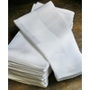 Set of 6 Napkins 55x55cm White Satin Band - 100%