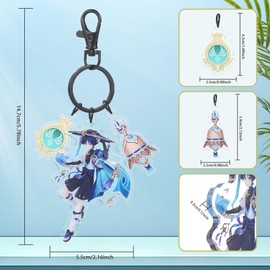 UTIEHD Genshin Impact Character keychain set, 3pcs Acrylic Figure Keychains Anime Merch Keyring (Tighnari/Wanderer/Nahida)