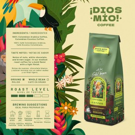 Dios Mio Coffee by Sofia Vergara, Medium Roast, Ground Premium Colombian Coffee, 12 Ounce Bag