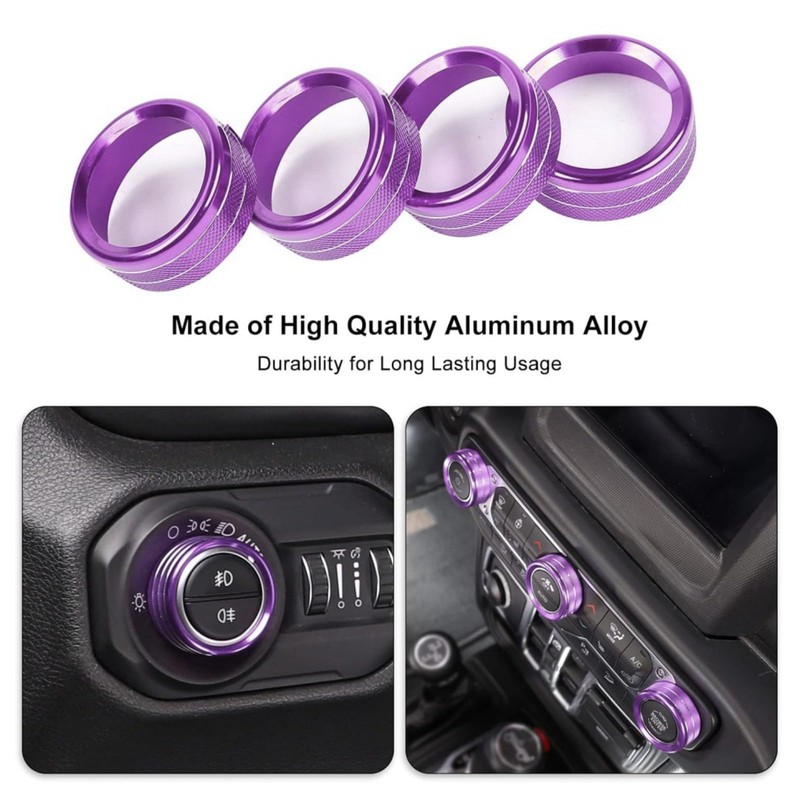 AuTK Aluminum Alloy Interior Upgrade Kit for 2018-2025 Jeep Wrangler