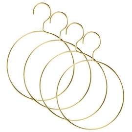 BUGUUYO 4 x Scandinavian Scarf Rings Hangers Robust Metal Hanger for Scarves Ties and Belts Multifunctional Clothes Hanger for Cupboard Wardrobe