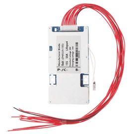 Bisida 15S BMS 48V 50A Lifepo4 Battery Management System PCB Protection Board with Balance Wire and NTC,Ten Functional protections, Common Port, for 3.2V Lifepo4 Battery Pack (15S 48V 50A)