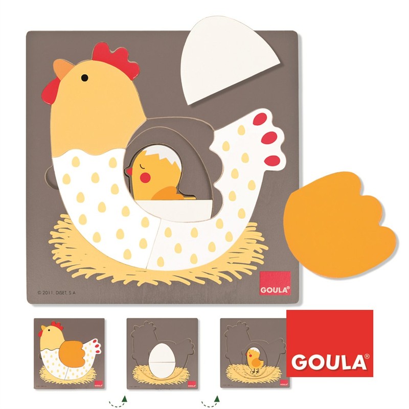 Jumbo Goula 3 Levels Chicken Wooden Puzzle