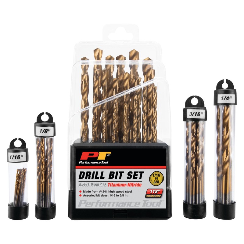 Performance Tool W9012 63pc Titanium Drill Bit Set