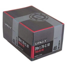 Sunlite Utili-T Standard Presta Valve Tubes, 29 x 1.75-2.10" (700 x 35-50c) / 48mm Valve, Black/Black
