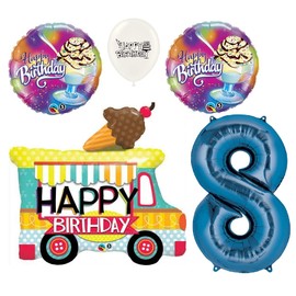 Ultimate Ice Cream Truck and Sundae Party Event Decorations Bouquet of Balloons (8th Birthday)