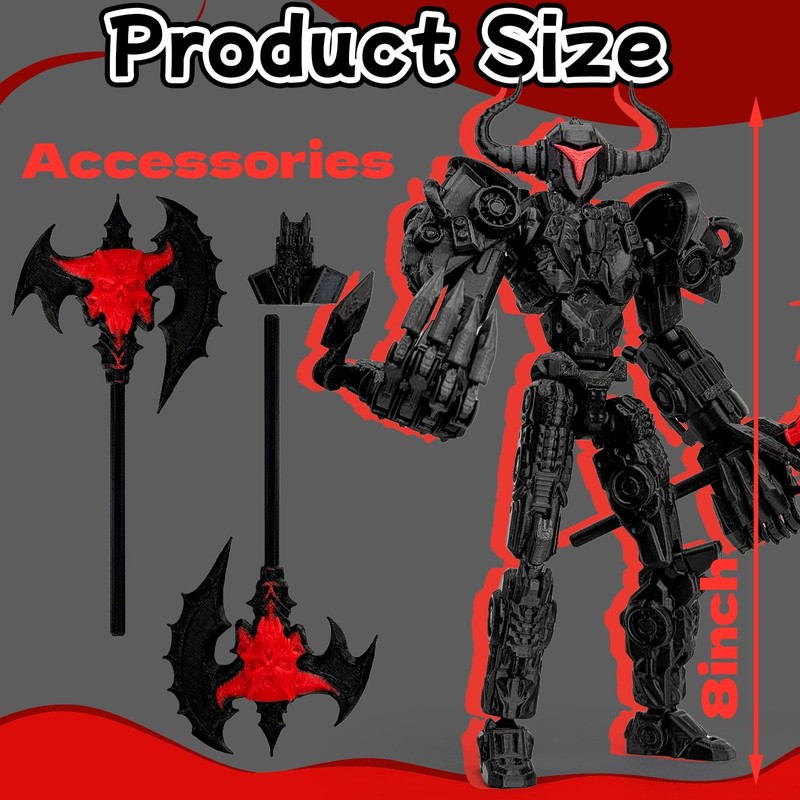 Navoxa 8in 3D Printed Articulated Dummy Robot Action Figures 13