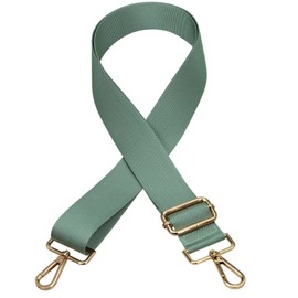 ZANQANO Purse Straps Replacement Crossbody Bag Solid Thick Grosgrain Ribbon (Grey Green,Gold Hardware)
