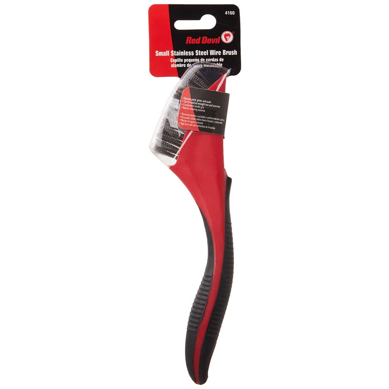 Red Devil 4160 Soft Grip Stainless Steel Wire Brush, 8"