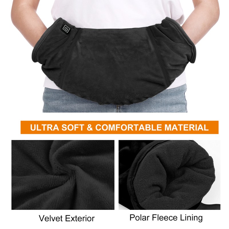Electric Heated Hand Warmer Muff Cold Weather Thermal Glove Waist