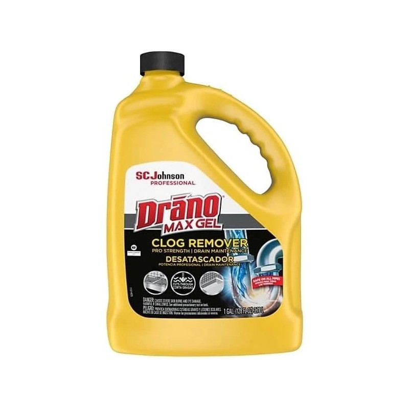 Drano 696642 Max Gel Clog Remover, Bleach Scent, 128 oz