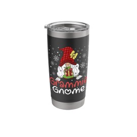 Grammie Gnome Christmas Buffalo Plaid Gnomes Xmas Family Stainless Steel Insulated Tumbler