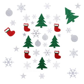 KESOTE 5 Sheets Christmas Glitter Stickers, Self-Adhesive Holiday Stickers for Handicrafts Christmas Decoration