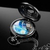 Tiong Van Gogh Starry Night Moon Hollow Black Case Quartz