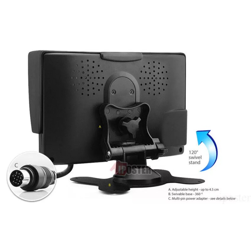 iPoster 7" Quad Split Monitor Screen 2 Reversing Camera 2
