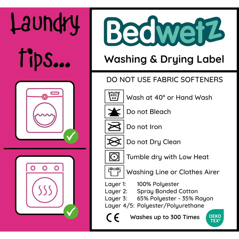 Bedwetz® Potty Training Bed Pads, Double Bed,100% Waterproof Mattress Protector,