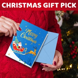 HAPPYPOP Christmas Gifts Stocking Socks for Kids - Santa Redeer Corgi Gifts for Toddlers, Xmas Stocking Stuffers With Greeting Card for 2-3 Years