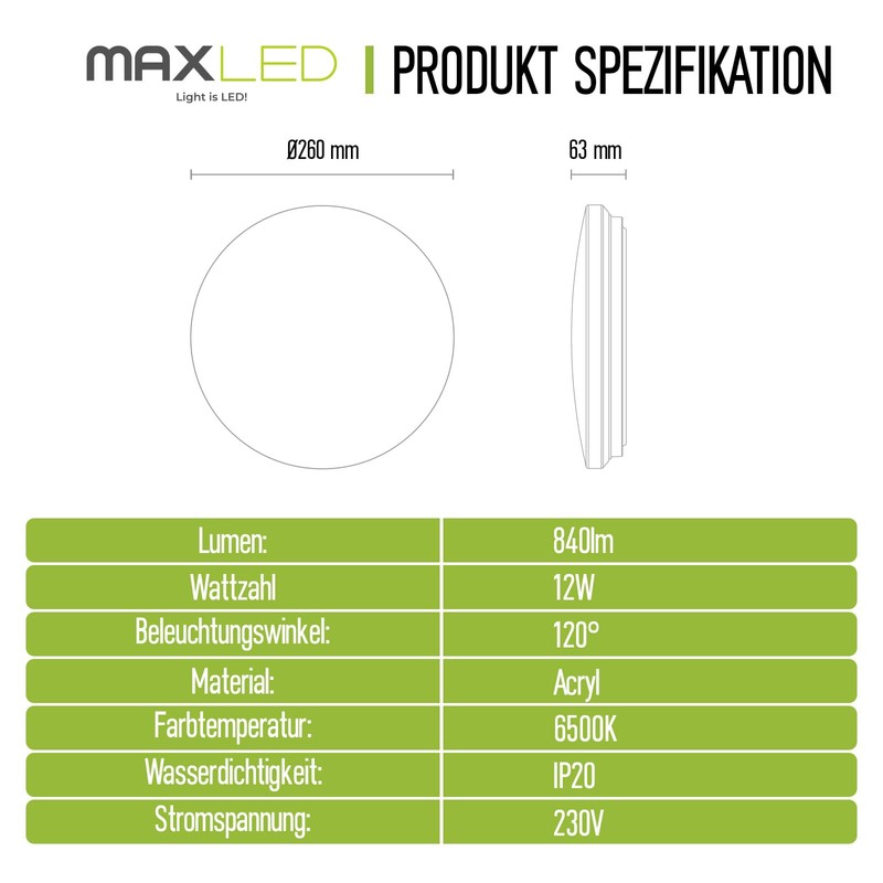 Maxled, Light is Led! Ceiling Light LED Ceiling Light Diameter