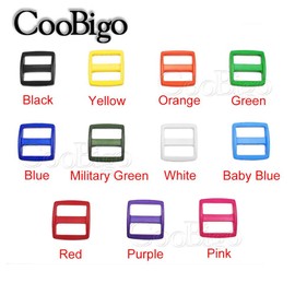 25pcs 1(25mm) Webbing Colorful Plastic Slider Tri Glide Adjust Buckles for Dog Collar Harness Backpack Straps FLC080(Mix-s) by CooBigo
