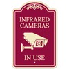 Infrared Cameras in Use Décor Sign, Burgundy Dark, 12x18 Inches,