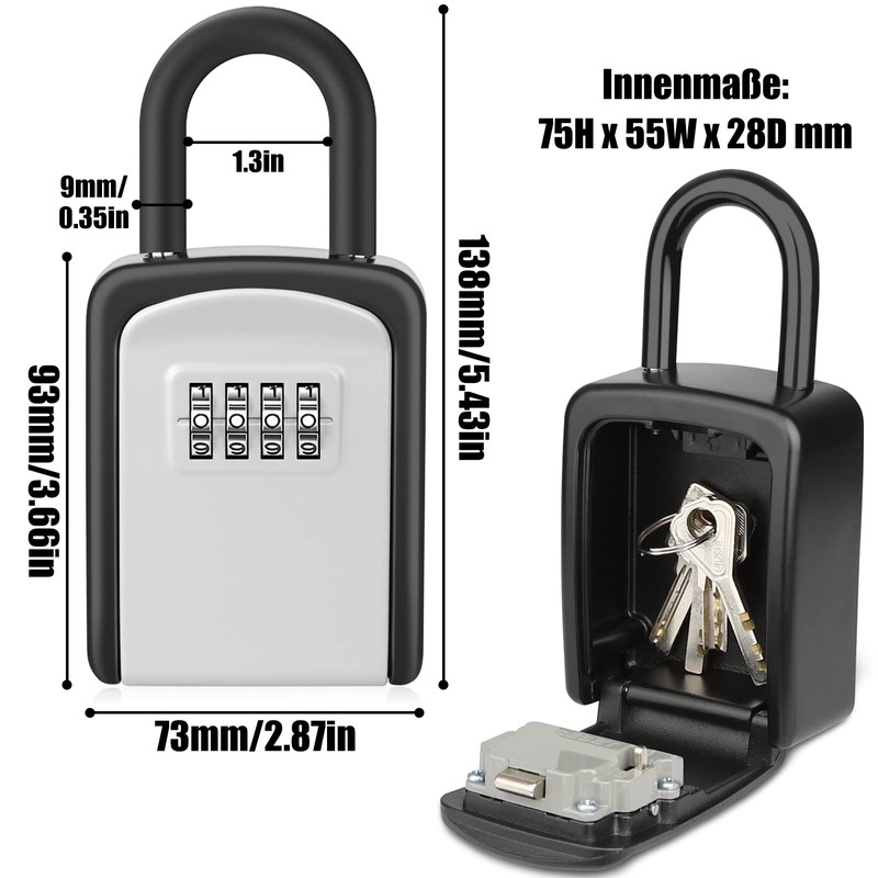 Diyife Key Safe with Shackle, Waterproof Key Cabinet Key Box