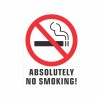 Unbranded ABSOLUTELY NO SMOKING stickers | white | outdoor durable