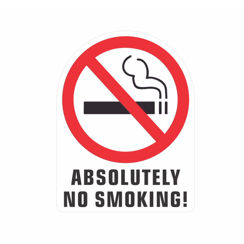 Unbranded ABSOLUTELY NO SMOKING stickers | white | outdoor durable