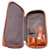 Parker Saddle‑Brown Leather Double Edge Safety Razor Case with Blade