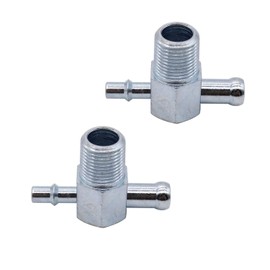 2PC Steel Intake Manifold Vacuum T Fitting 3/8" NPT to 1/4" & 3/8" Nipple Zinc Plated