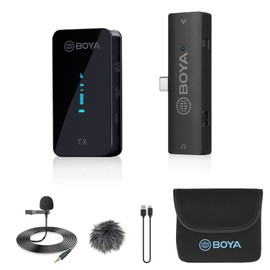 BOYA 2.4G Wireless Lavalier Microphone for USB Type-C Android Phone Tablet Laptop, by-XM6 S5 Plug Play Lapel Lav Mic for Video Recording YouTube Facebook Live Stream Podcast Interview Vlog