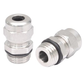 Biaungdo 2 Pack NPT 3/8" Cable Gland Waterproof, Stainless Steel Cable Connectors Wire Glands Joints, Adjustable 4-8 mm