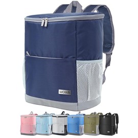 Insulated Cooler Backpack Outdoor - Leak Proof Backpack Cooler 30 Cans, Waterproof Lightweight Cooler Bag for 12h Hot/Cold Retention - Portable Soft Cooler for Travel, Camping, Beach-NavyBlue