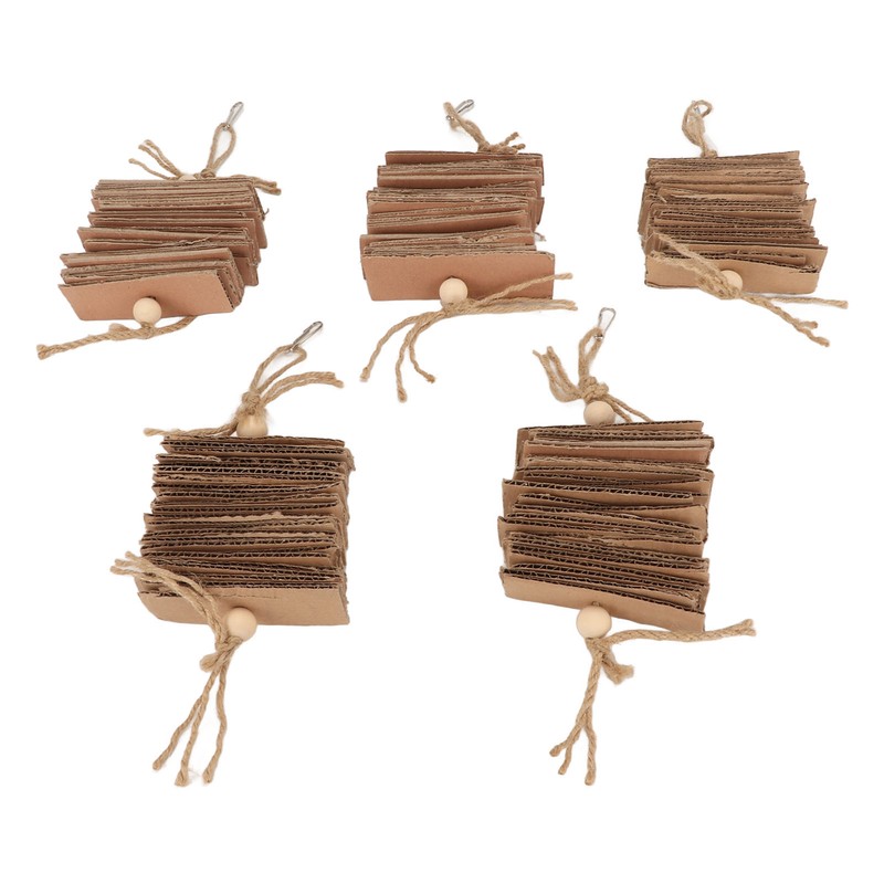 5pcs Parrot Cardboard Chew Toy Funny Natural Bite Resistance Bird