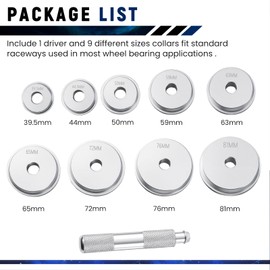 ATPEAM Bearing Race and Seal Driver Set - 10 PCS Universal Aluminum Kit for Automotive Wheel Bearings