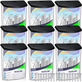 Menkxi Outdoor Estate Brochure Box Plastic Brochure Waterproof Wall Mount Flyer Holder Mail Box Business Card Holder for Office Store Estate Supplies (9 Pcs)