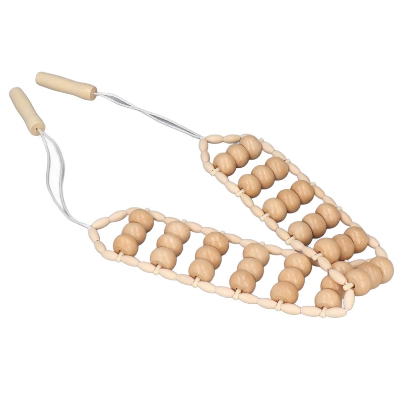 Back Massager Roller Rope Wood Back Roller Massage Manual Relief