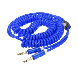 sourcing map Guitar Instrument Cable 16.4 Feet 1/4 Inch to 1/4 Inch TRS Straight to Straight Angle Electric Bass Curly Cable Cord for Guitar Bass Blue