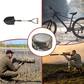 TIXIPEM 2.0IN x 10.94Yards Camouflage Gaffer Tape [1 Roll] - Self Adhesive Camo Tape Wear-Resistant Use for Outdoor Camping & Hunting - [Maple] Thick Cotton Fabric Tape