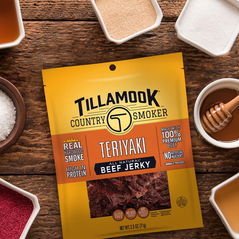 Tillamook Country Smoker Keto Friendly Zero Sugar Beef Jerky, Teriyaki,