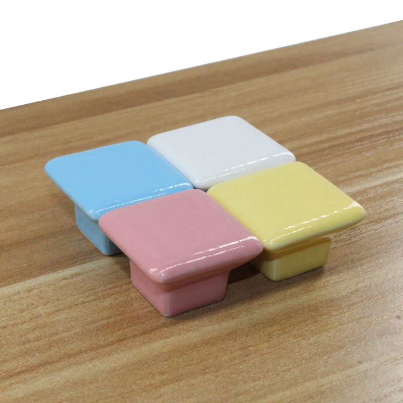 Zerniple White Ceramic Handle Pull Door knobs Cabinet Handles for