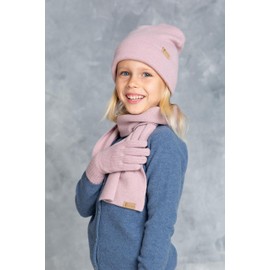 KNITAS Knitted Scarf Made of Merino and Cashmere Wool for Baby Toddler Children I Warm Knitted Autumn Winter Scarf for Boys and Girls I Comfortable Super Soft Scarf, pink