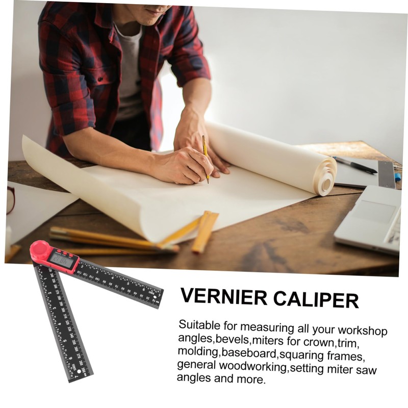 Operitacx Digital Angle Ruler with Display Black Vernier Caliper Level