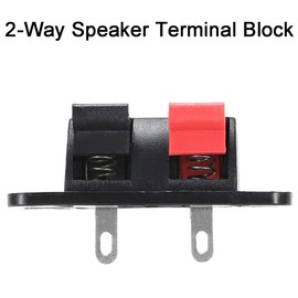 Greluma Pack of 12 2-Way Speaker Terminals Block, Speaker Terminals Strip Board Connector, Speaker Spring Connection Clamp, Push Release Type