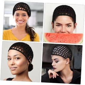 WATIIFUFU Pack of 6 Hair Net Knitted Hat Cover Women Headdress Headband Cover Hair Cover Net Sleep Cover Hair Bun Cover Hair Care Cap Hair Protection Hat Woman, As Shown