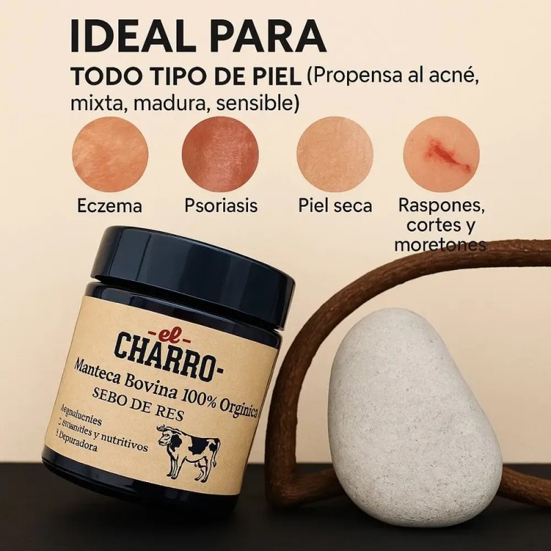 2pz X $499 El Charro Crema Sebo Bovino Humectante Facial
